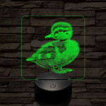 Kíváncsi kiskacsa 7 színű valósághű 3D led lámpa