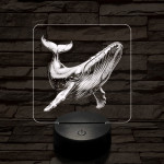 Hosszúszárnyú bálna 7 színű valósághű 3D led lámpa