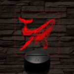 Hosszúszárnyú bálna 7 színű valósághű 3D led lámpa