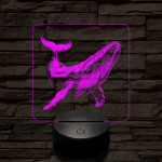 Hosszúszárnyú bálna 7 színű valósághű 3D led lámpa
