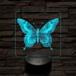 Pillangó szárnyalás 7 színű valósághű 3D led lámpa