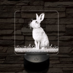 Szalutáló nyúl 7 színű valósághű 3D led lámpa