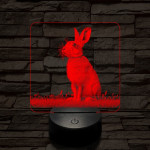 Szalutáló nyúl 7 színű valósághű 3D led lámpa