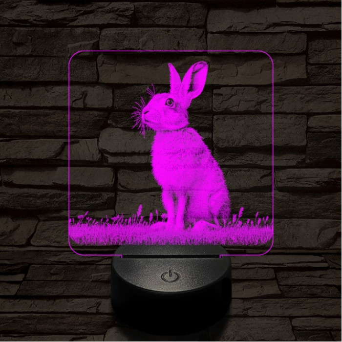 Szalutáló nyúl 7 színű valósághű 3D led lámpa