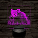 Vörös macskamedve 7 színű valósághű 3D led lámpa