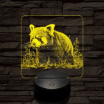 Vörös macskamedve 7 színű valósághű 3D led lámpa