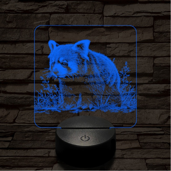 Vörös macskamedve 7 színű valósághű 3D led lámpa