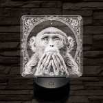 Töprengő majom 7 színű valósághű 3D led lámpa