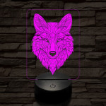 Misztikus róka 7 színű  3D led lámpa