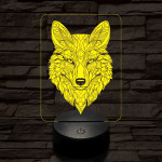 Misztikus róka 7 színű  3D led lámpa