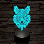 Misztikus róka 7 színű  3D led lámpa
