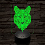 Misztikus róka 7 színű  3D led lámpa
