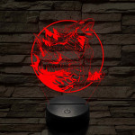 Üvöltő Godzilla 7 színű 3D led lámpa