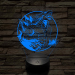 Üvöltő Godzilla 7 színű 3D led lámpa