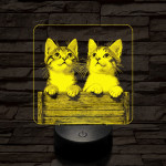 Cicabarátság 7 színű valósághű 3D led lámpa