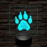 Kutyatappancs 7 színű  3D led lámpa