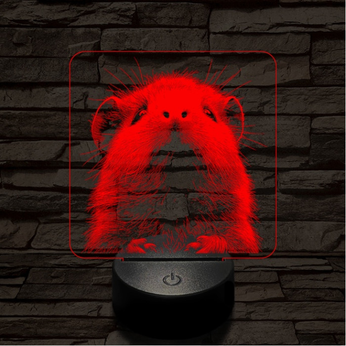 Tengerimalacka 7 színű valósághű 3D led lámpa