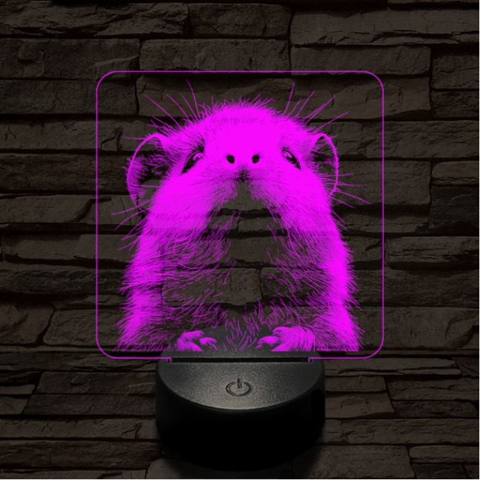 Tengerimalacka 7 színű valósághű 3D led lámpa