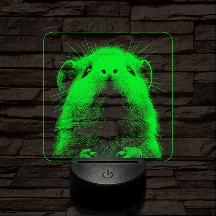 Tengerimalacka 7 színű valósághű 3D led lámpa