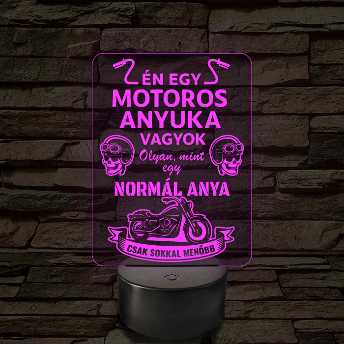 Motoros anyuka - 7 színű, színváltós 3D led lámpa