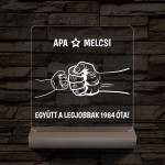 Gyerekek plusz apa együtt a legjobbak! személyre szabott fa talppal 7 színű 3D led lámpa