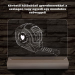 Apák napi mérőszalag gyerek nevekkel személyre szabott fa talppal 7 színű 3D led lámpa