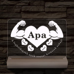 Apa szíverő személyre szabott fa talppal 7 színű 3D led lámpa