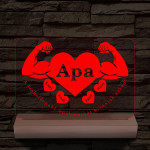 Apa szíverő személyre szabott fa talppal 7 színű 3D led lámpa