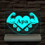 Apa szíverő személyre szabott fa talppal 7 színű 3D led lámpa