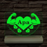 Apa szíverő személyre szabott fa talppal 7 színű 3D led lámpa
