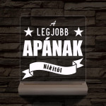 A legjobb Apának személyre szabott fa talppal 7 színű 3D led lámpa