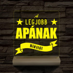 A legjobb Apának személyre szabott fa talppal 7 színű 3D led lámpa