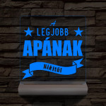A legjobb Apának személyre szabott fa talppal 7 színű 3D led lámpa