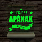 A legjobb Apának személyre szabott fa talppal 7 színű 3D led lámpa