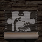Apák napja puzzle személyre szabott fa talppal 7 színű 3D led lámpa