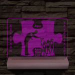 Apák napja puzzle személyre szabott fa talppal 7 színű 3D led lámpa