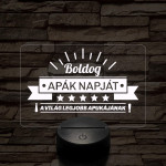 A világ legjobb apukája! 7 színű 3D led lámpa