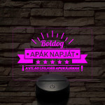A világ legjobb apukája! 7 színű 3D led lámpa