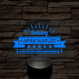 A világ legjobb apukája! 7 színű 3D led lámpa