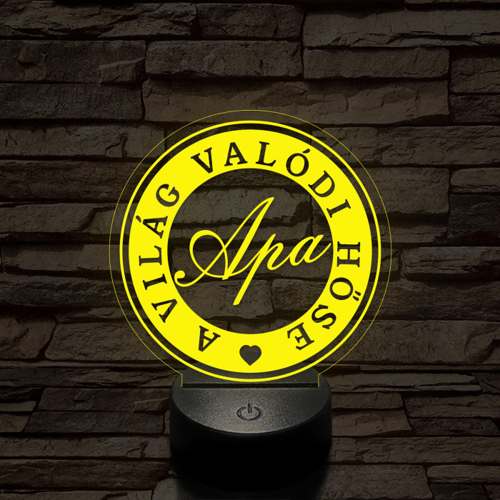 A világ valódi hőse, apa! 7 színű 3D led lámpa