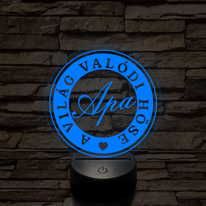 A világ valódi hőse, apa! 7 színű 3D led lámpa