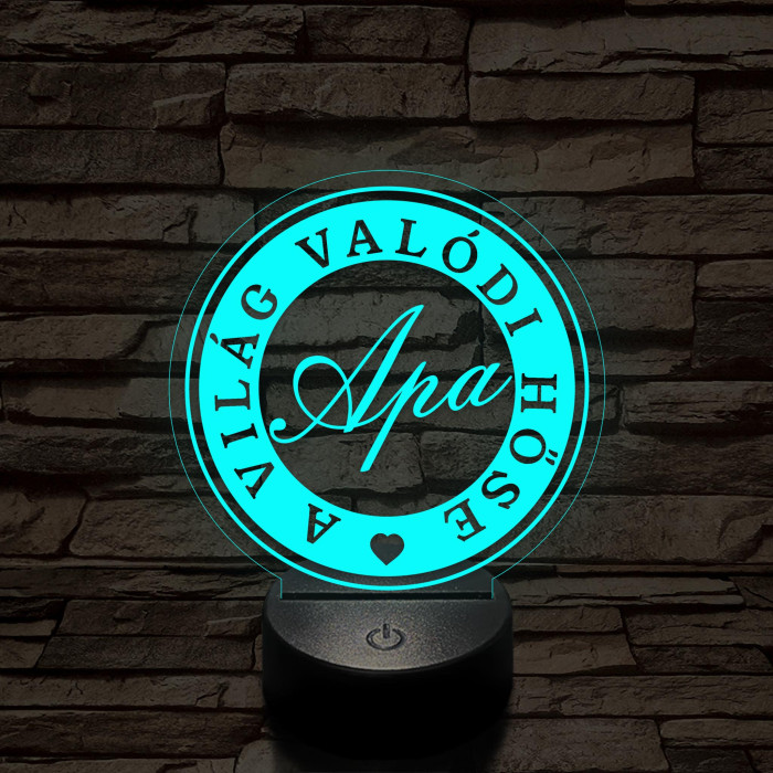 A világ valódi hőse, apa! 7 színű 3D led lámpa