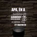 Apák napi humoros feliratú 7 színű 3D led lámpa
