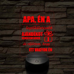 Apák napi humoros feliratú 7 színű 3D led lámpa