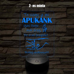Apák napi humoros feliratú ökölpacsis MINTAVÁLASZTÓS 7 színű 3D led lámpa