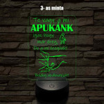 Apák napi humoros feliratú ökölpacsis MINTAVÁLASZTÓS 7 színű 3D led lámpa