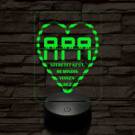 Apai szeretet útja 7 színű 3D led lámpa