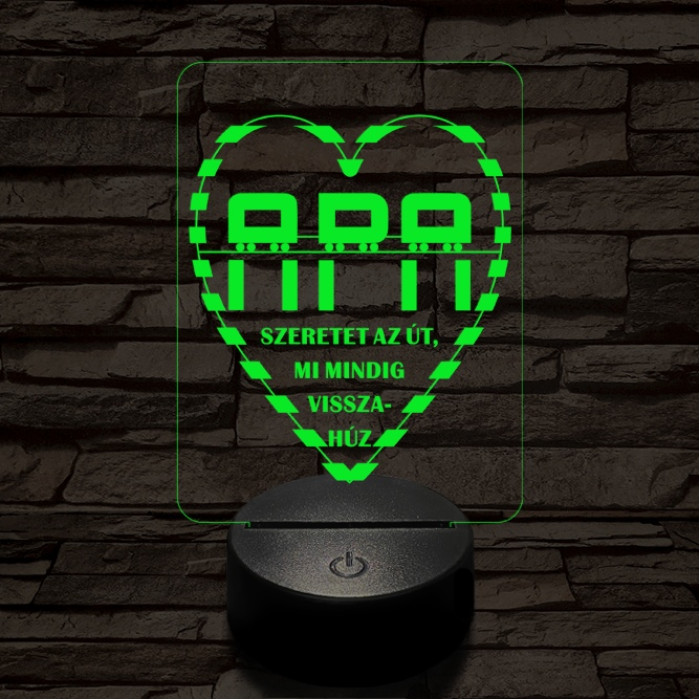 Apai szeretet útja 7 színű 3D led lámpa