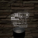 Apák napi "Apa csavarbehajtója" 7 színű 3D led lámpa