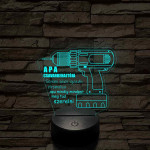 Apák napi "Apa csavarbehajtója" 7 színű 3D led lámpa